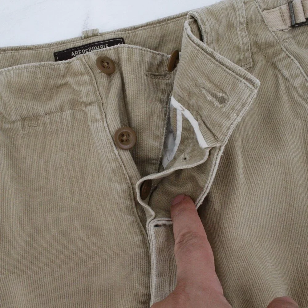 Vintage Y2K Abercrombie and Fitch Cargo Shorts Mens 32 34x11 military side cinch